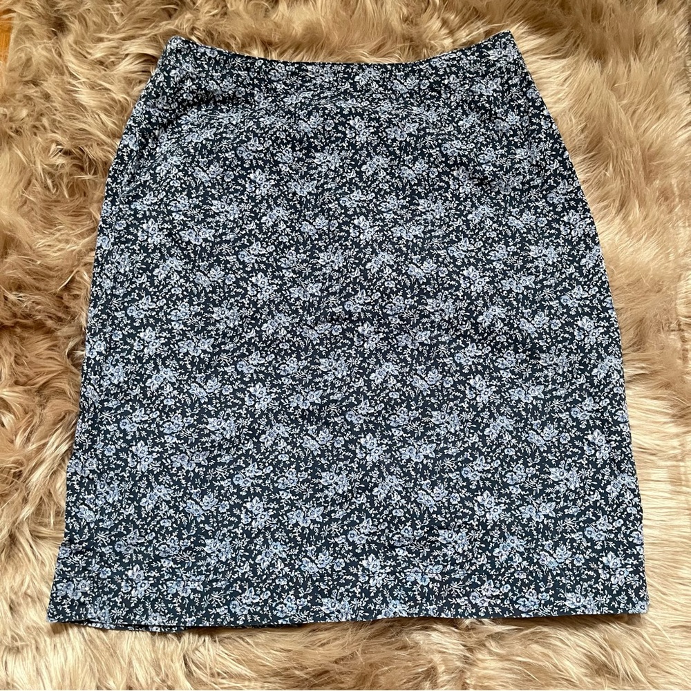 Gap Vintage Blue Floral Print Cotton Skirt Size 2